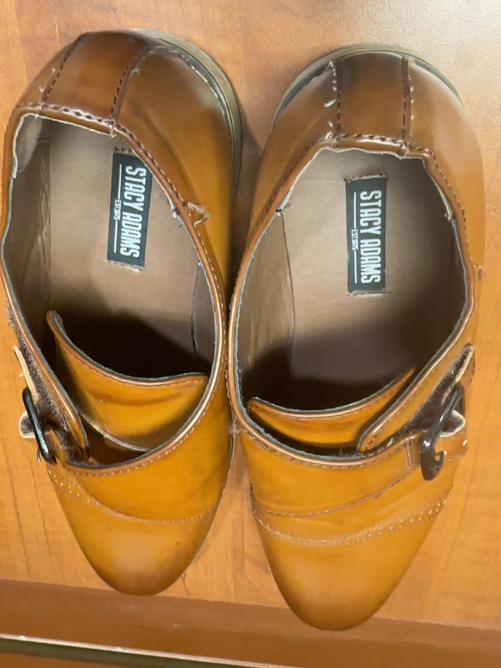 Stacy Adams Men’s Cognac Monk Strap Dress Shoes Size 6M - Picture 7 of 11